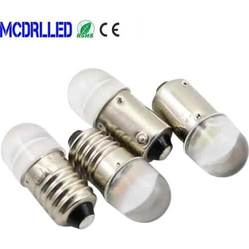 Mcdrlled 10PCS E10 T4W BA9S LED Blubs Interior Lighting 0.5W White Red Yollow 2835 SMD Auto Dome Light Super Bright Lamp