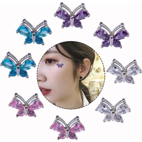 1pc Butterfly Dermal Anchor Top Ring Microdermal Piercing Zircon Stainless Steel Skin Diver Surface Implants Body Jewelry 16G