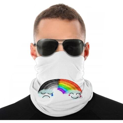 Mixed Emotion Rainbow Magic Scarf Half Face Mask Unisex Fashion Neck Warmer Tubular Bandana Windproof Headband Outdoor Climbing
