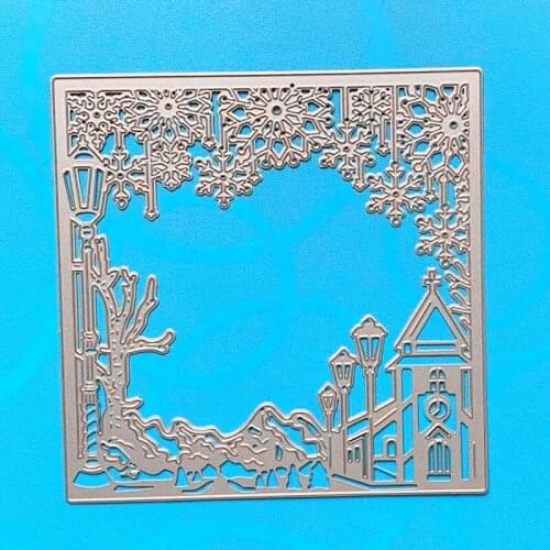 YINISE Metal Cutting Dies For Scrapbooking Stencils CHRISTMAS FRAME DIY Paper Album Cards Making Embossing Folder Die Cuts Mold