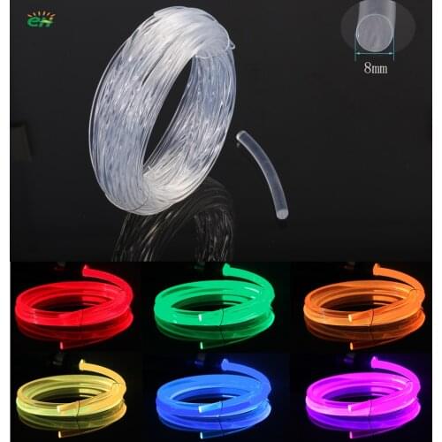 Factory 8.0mm Pof flexible lights cable solid core side glow optic fiber light for home deco