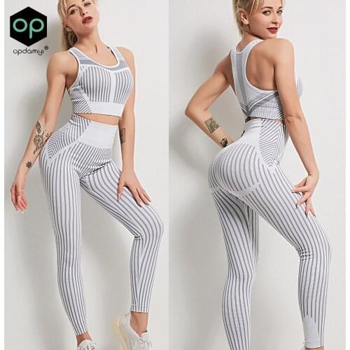 Womens Seamless Yoga Suit Sportswear Fitness Sport For Women Gym Running Set 2 Piece Costume For Yoga Sports Bras+Leggings Sets