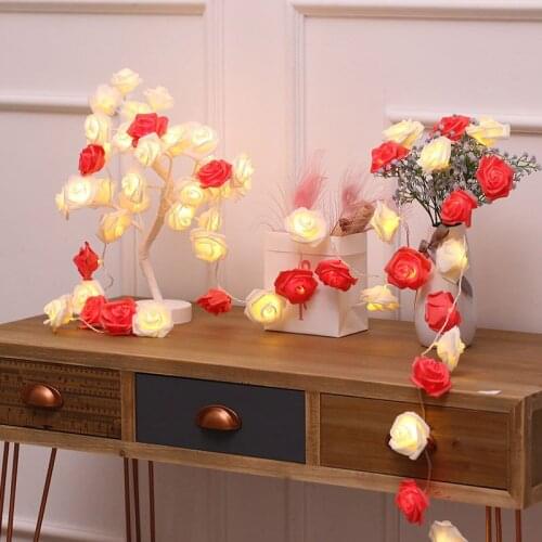 1.5/3m Rose LED String Lights Girls Bedroom Wall Window Hanging Decoration Flower Event Party Wedding Decorative Floral Lights
