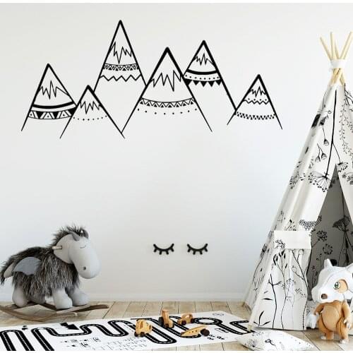 2019 New tribal Stickers Mountains Decor Wall Decals For Kids Rooms Wallpaper Mountain Wall Sticker muurstickers Mural