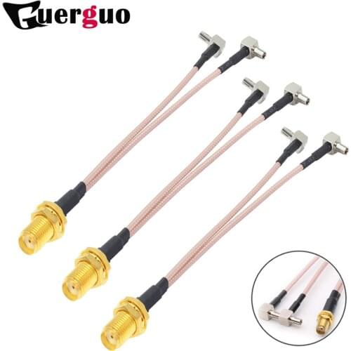 Antenna Extension Cord SMA Female to 2 X TS9 Connector Splitter Y type Cable Pigtail for HUAWEI/ZTE 3G/4G Modem Antenna