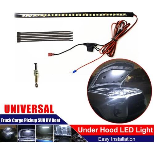 White Under Hood LED Light Kit With Automatic on/off -Universal Fits Any Vehicle Car LED lights Automatic switch Ties LED Strips