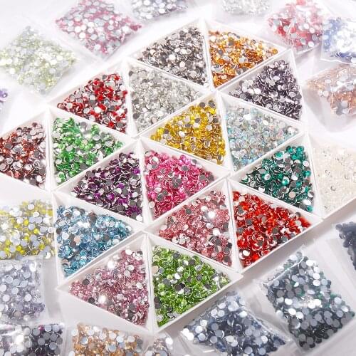 Large Package 10000Pcs 2MM FlatBack Resin Rhinestones Strass Colourful Decoration Gems For Woman DIY Clothing Decorations