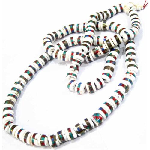 BRO630 Tibetan Prayer Mala Necklace 12mm Nepal Old Nage Conch Shell Beads Free shipping