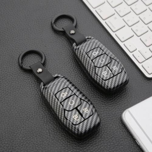 Carbon Fiber ABS Car Key Case Cover for 2015 2016 2017 2018 Ford Fusion Mondeo Mustang Taurus F150 Explorer Edge Lincoln MK