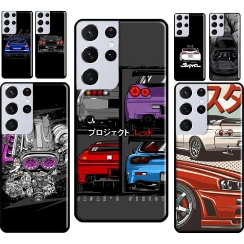 Sports Car JDM Drift Case For Samsung Galaxy S21 Ultra Note 20 S20 FE S8 S9 S10 Note 10 Plus S10e Phone Cover