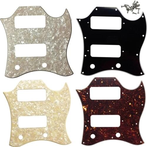 Pleroo Guitar Parts For 11 holes Gib Standard SG Full Face Guitar Pickguard Route with P90 Humbucker Birdge Scratch Plate
