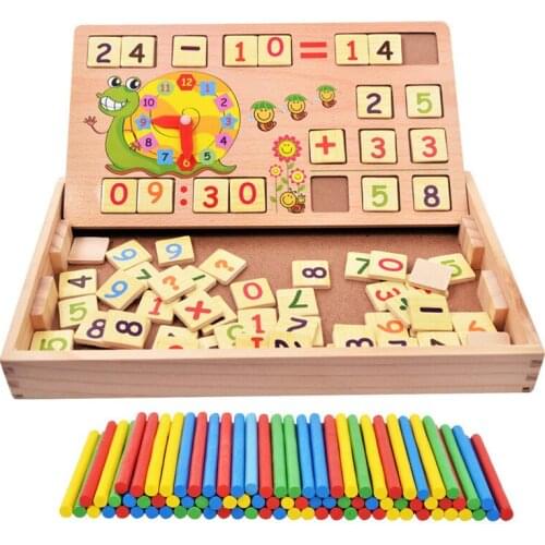 Kids Mathematic Calculation Wooden Toy With 100pcs Sticks & 70pcs Wooden Number Card & Wood Box Early Educational Montessori Toy