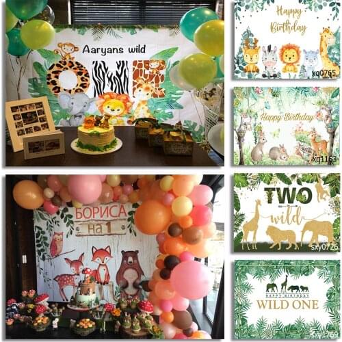 Jungle Safari 1st Birthday Party Backdrop Wild One Newborn Baby Shower Background Photography Photo Studio Photozone Decor Props
