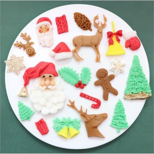 Christmas tree flip sugar silicone mold snowflake chocolate mold Christmas cake decorated diy baking clay mold