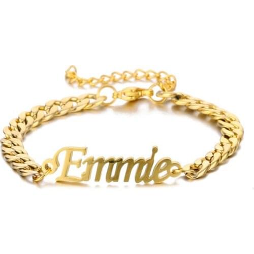 Customized Stainless Steel Name Bracelet Black Custom Bracelets for Men Women Nameplate Jewelry