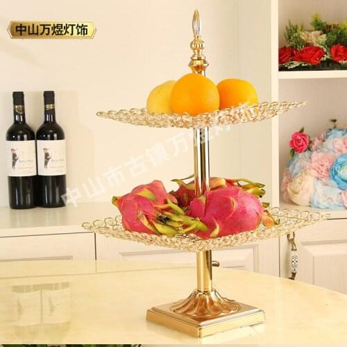 K9 crystal square mirror tray cake stand 2 tiers cupcake fruit table home decoration
