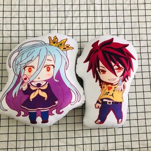 Anime No Game No Life Plush Pillow Toy Short Stuffed Pillow Back Cushion Doll Gift
