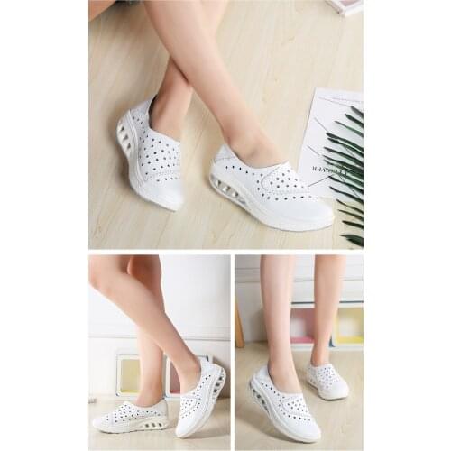 Women Sneakers Fashion Height Increasing Breathable Lace-Up Wedges Platform Shoes Canvas Woman Casual