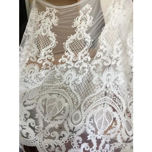 1 Yard/ Lot Seuqins Lace Fabric 130cm Width Dress Lace Fabric Bridal Lace Fabric Sequins and Bead Lace Fabric Sposa Lace Dantel