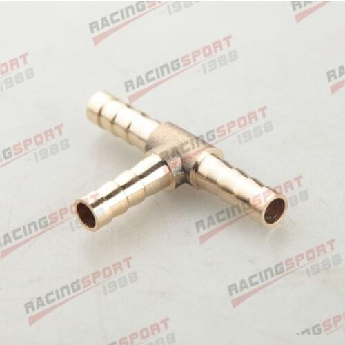 6mm Brass Barbed T Piece 3 Ways Tee Fuel Hose Joiner Adapter Fitting