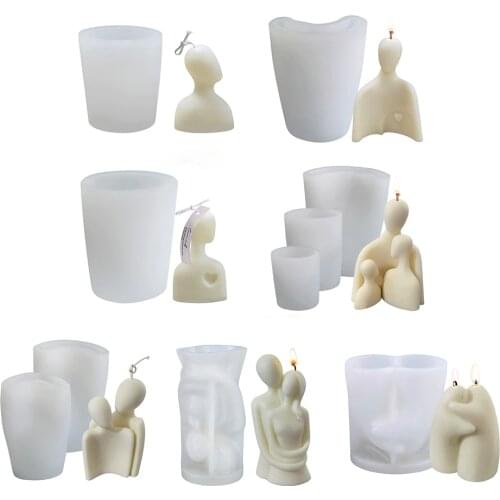 Multifunction Portrait Silicone Mold Warm Hug Family Candle DIY Couple Aromatic Soap Scented Candle Plaster Home Decoration Tool