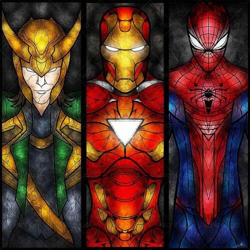 Cartoon Diamond Painting Marvel Embroidery 5D DIY Iron Man Spiderman Avengers Cross Stitch Mosaic Square Round Photo Home Decor