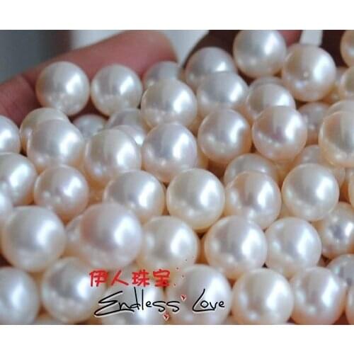 6pcs/lot 8.5-9mm Size, Freshwater Loose Pearls, NATURAL! Round Shape Beads, White&Orange&Purple 3 Color, HALF DRILLED