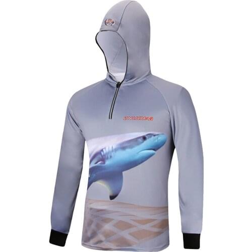 New Outdoor sport mens fishing clothes breathable quick dry Anti UV 40+ Anti-mosquit long sleeve hooded women fishing Shirts