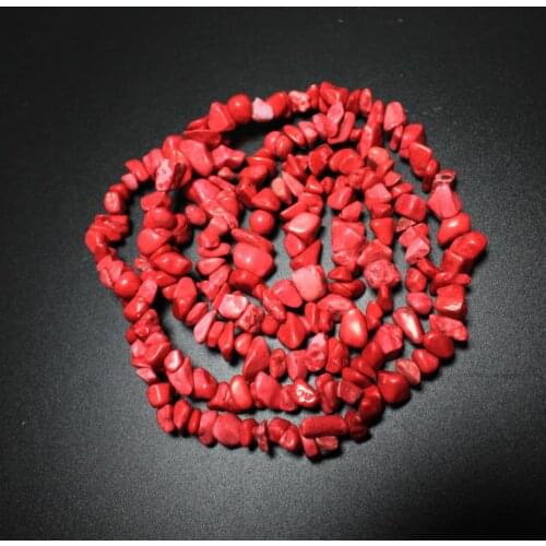 New Arrival Chips Shape 5-8mm dye Red Stone Beads For Jewelry Making Diy Bracelet Lot Wholesale Strand 34'' free shipping