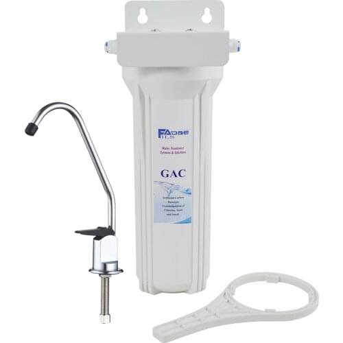 Single Stage Under Sink GAC Water Filtration System with 10" Granular Activated Carbon Filters