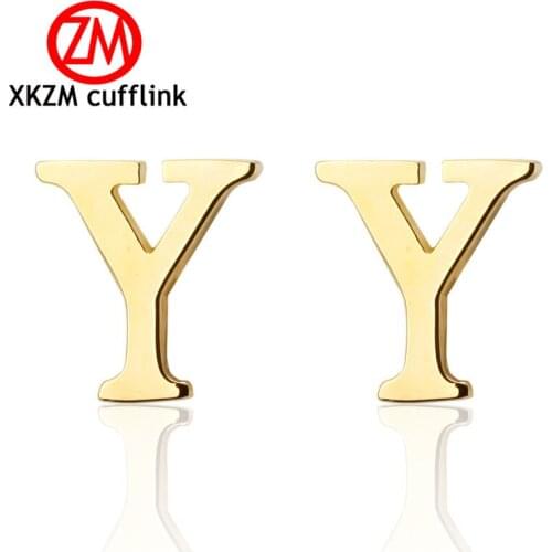 Wholesale Mens Cuff Links golden letter Y Cuff Link CUSTOM Cufflinks Men Accessories men cufflinks high quality button
