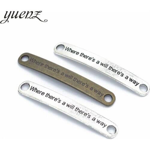 YuenZ 10pcs Antique silver color Metal Alloy Alphabet English Message Charms Pendants Diy Jewelry Accessories 45*7mm S211