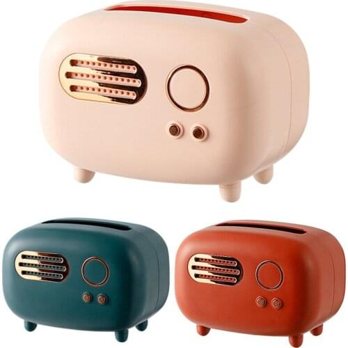 Practical Retro Tissue Box Light Luxury Home Living Room Dining Room Tissue Box Coffee Desktop Storage Box Pumping Box