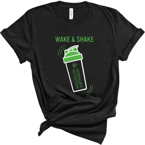 Wake & Shake Herbalife Nutrition Shirt Funny Herbalife T-shirt Women Casual Tops Workout Tees Plus Size Harajuku Shirt