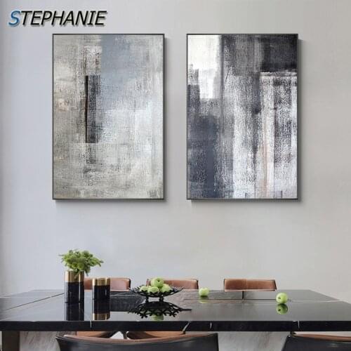 Abstract Gray Black Posters and Prints Wall Art Canvas Nordic White Paintings Scandinavian Pictures Living Room Home Decoration