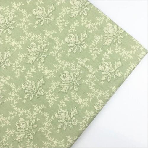 Syunss,Old Green Back Retro Rose Print Cotton Fabric DIY Tissu Patchwork Telas Sewing Baby Toy Bedding Quilt Cloth Craft Tecido