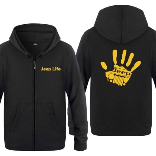 Car Wave Handprint Grill Wrangler Club Hoodie Sweatshirts Men Fashion Mens Zipper Jackets Hooded Fleece Hoodies Cardigans