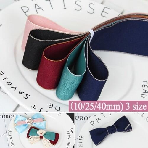High quality ribbon Double Face Soild Color Cotton satin ribbon DIY hair accessories Children package gift 5M/lot