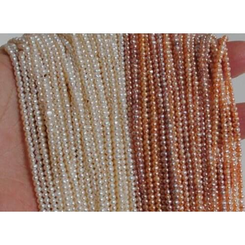 Perfect Real Pearl Jewelry,2-3mm Length 36cm Strand Natural 100% Real Freshwater Pearl Loose Beads,DIY Jewelry For Women Gift