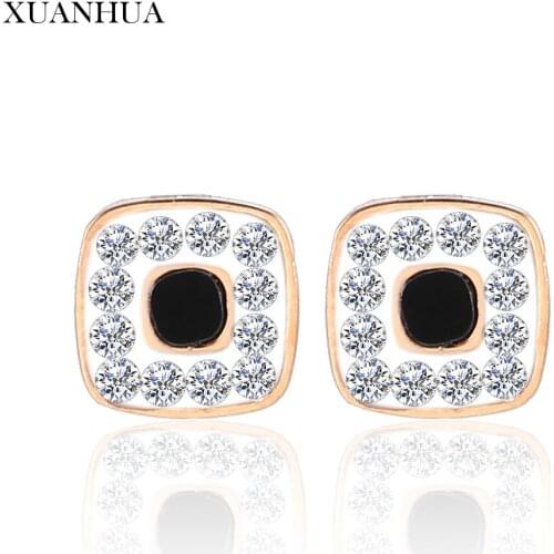XUANHUA Stud Earrings Rose Gold For Lovers Charm Stainless Steel Jewelry Woman Vogue 2019 Fine Jewelry Accessories bohemian