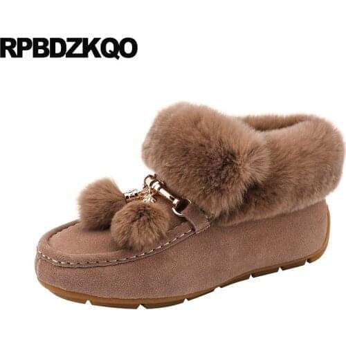 Casual Drop Shipping Flats Fur Round Toe Winter China Ladies Suede Chinese Slip On Designer Shoes Women Luxury 2021 10 Metal