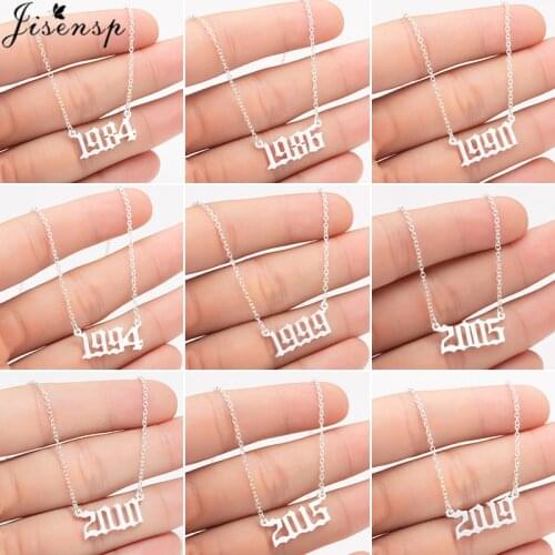 Personalize Year Number Necklaces for Women Custom Year 1986 1993 1999 2003 2019 Birth Year Necklace Collier 2020 Collares