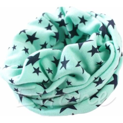 2020 Fashion Winter Warm Stars Collar Children Girls Boys Cute Scarf O Ring Girls Neck Scarves Autumn Cotton Baby 1Pc New Soft