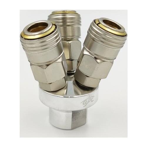 1PCS C-type 1/4 Round Two-way Pneumatic Joint Quick-connect SMV Air Pump Compressor Fitting High Quality