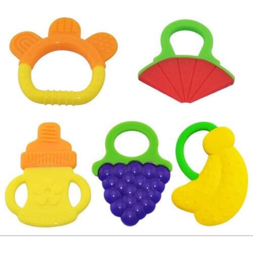 1pcs High-quality Fruits silicone Baby Teether training Teether Toys Kids Teething Silicon Baby Teethers Children Care