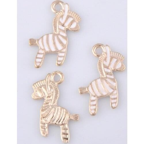 10pcs New fashion personality oil enamel zebra charms animal-shaped, metal EARRINGS PENDANT DIY alloy accessories factory direct