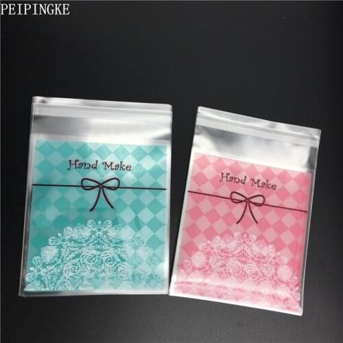 100pcs Hand Make Plastic Cookie Bags For Birthday Wedding Gift And Candy Bag Cookie Biscuit Packaging Bag Party Supplies