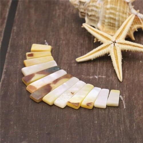 13pcs Stick Natural White Abalone Shell Abalone Necklace Pendant Sweater Chain Fashion Jewelry Lady Christmas Gift B1152