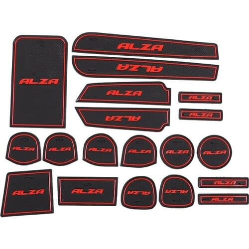 19 Pcs Anti-Slip Gate Slot Mat Interior Door Pad Cup Holders Non-slip Mats For Perodua ALZA Car Accessories