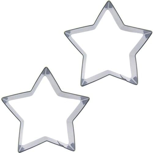 Five-pointed star shape 2 piece biscuit cutting molds, baking tools, cake decorating soft candy tools